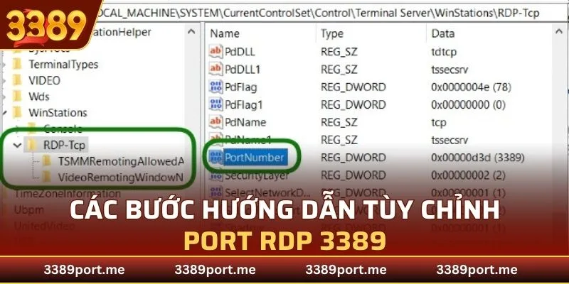 Các bước hướng dẫn tùy chỉnh Port RDP 3389
